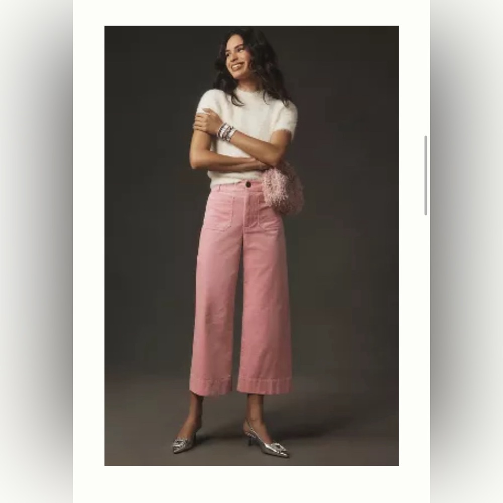 COLETTE CROPPED WIDE-LEG CORDUROY PANTS BY MAEVE